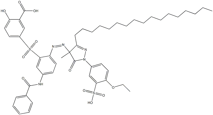 5-[[5-(Benzoylamino)-2-[[[1-(4-ethoxy-3-sulfophenyl)-3-heptadecyl-4,5-dihydro-4-methyl-5-oxo-1H-pyrazol]-4-yl]azo]phenyl]sulfonyl]-2-hydroxybenzoic acid|