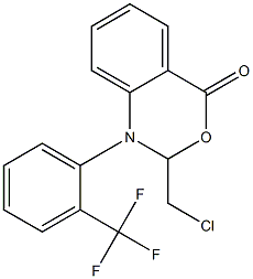 1-[2-(トリフルオロメチル)フェニル]-2-クロロメチル-2H-3,1-ベンゾオキサジン-4(1H)-オン 化学構造式