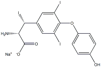 (2S,3R)-2-Amino-3-[4-(4-hydroxyphenoxy)-3,5-diiodophenyl]-3-iodopropanoic acid sodium salt 结构式