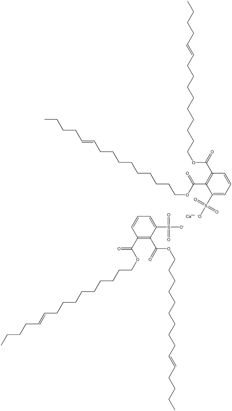 ビス[2,3-ジ(10-ペンタデセニルオキシカルボニル)ベンゼンスルホン酸]カルシウム 化学構造式