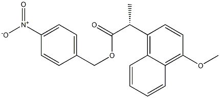 [R,(-)]-2-(4-Methoxy-1-naphtyl)propionic acid 4-nitrophenylmethyl ester Struktur