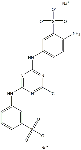 2-Amino-5-[[4-chloro-6-(m-sulfoanilino)-1,3,5-triazin-2-yl]amino]benzenesulfonic acid disodium salt 结构式