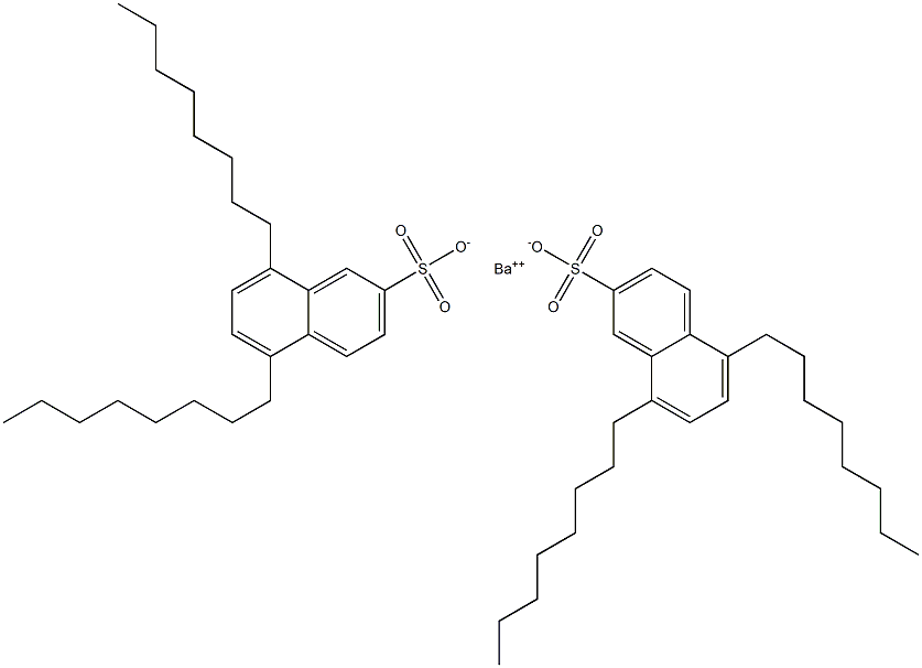 ビス(5,8-ジオクチル-2-ナフタレンスルホン酸)バリウム 化学構造式