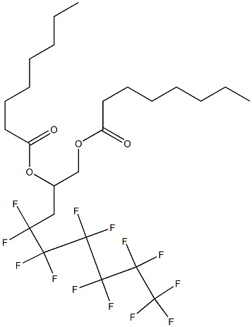 Dioctanoic acid 4,4,5,5,6,6,7,7,8,8,9,9,9-tridecafluoro-1,2-nonanediyl ester 结构式