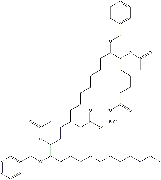 ビス(7-ベンジルオキシ-6-アセチルオキシステアリン酸)バリウム 化学構造式