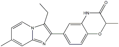 6-(3-Ethyl-7-methyl-imidazo[1,2-a]pyridin-2-yl)-2-methyl-2H-1,4-benzoxazin-3(4H)-one,,结构式