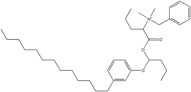 N,N-ジメチル-N-ベンジル-N-[1-[[1-(3-トリデシルフェニルオキシ)ブチル]オキシカルボニル]ブチル]アミニウム 化学構造式