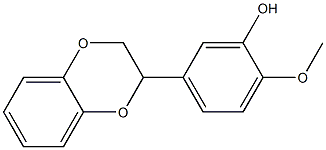 2,3-Dihydro-2-(3-hydroxy-4-methoxyphenyl)-1,4-benzodioxin Struktur