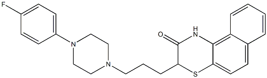 3-[3-[4-(4-フルオロフェニル)ピペラジン-1-イル]プロピル]-1H-ナフト[2,1-b][1,4]チアジン-2(3H)-オン 化学構造式