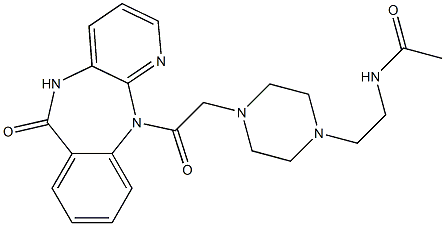 5,11-Dihydro-11-[[4-(2-acetylaminoethyl)-1-piperazinyl]acetyl]-6H-pyrido[2,3-b][1,4]benzodiazepin-6-one Struktur