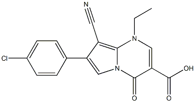 1-Ethyl-4-oxo-7-(4-chlorophenyl)-8-cyano-1,4-dihydropyrrolo[1,2-a]pyrimidine-3-carboxylic acid,,结构式
