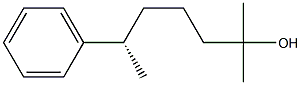 [S,(+)]-2-メチル-6-フェニル-2-ヘプタノール 化学構造式