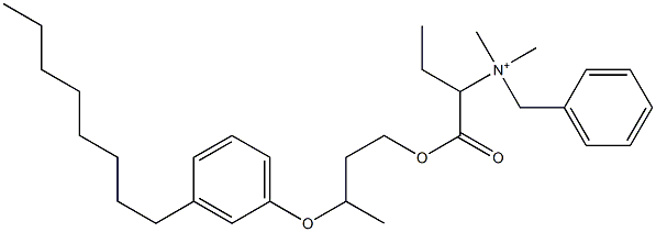 N,N-Dimethyl-N-benzyl-N-[1-[[3-(3-octylphenyloxy)butyl]oxycarbonyl]propyl]aminium Structure