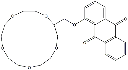 4-[[(1,4,7,10,13-ペンタオキサシクロペンタデカン-15-イル)メチル]オキシ]アントラセン-9,10-ジオン 化学構造式