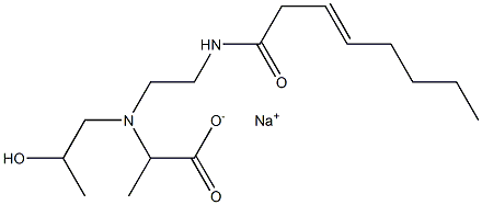 2-[N-(2-Hydroxypropyl)-N-[2-(3-octenoylamino)ethyl]amino]propionic acid sodium salt,,结构式