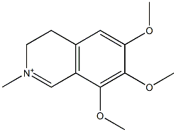 3,4-Dihydro-6,7,8-trimethoxy-2-methylisoquinolinium Struktur