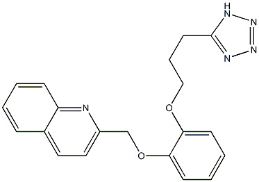 2-[2-[3-(1H-Tetrazol-5-yl)propoxy]phenoxymethyl]quinoline,,结构式