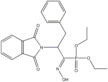 2-[(2,3-Dihydro-1,3-dioxo-1H-isoindol)-2-yl]-1-hydroxyimino-3-phenylpropylphosphonic acid diethyl ester Struktur
