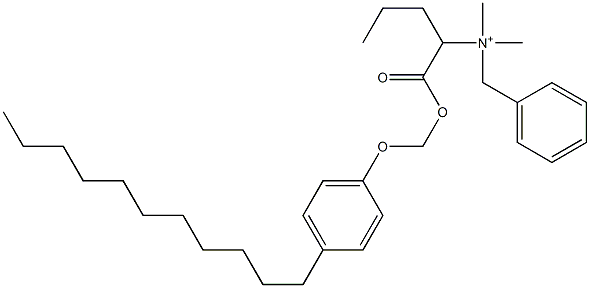 N,N-ジメチル-N-ベンジル-N-[1-[[(4-ウンデシルフェニルオキシ)メチル]オキシカルボニル]ブチル]アミニウム 化学構造式