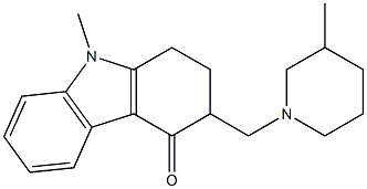 2,3-Dihydro-9-methyl-3-[(3-methylpiperidino)methyl]-9H-carbazol-4(1H)-one Structure