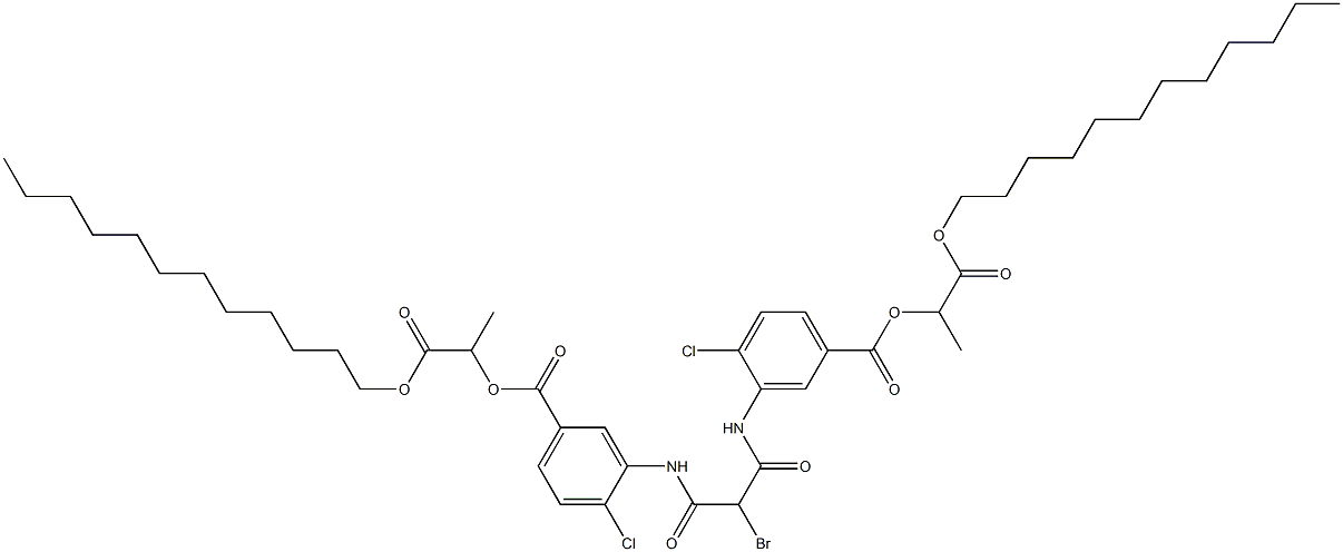 3,3'-[Bromomethylenebis(carbonylimino)]di[4-chlorobenzoic acid]bis[1-(dodecyloxycarbonyl)ethyl] ester Structure