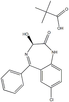 (S)-7-クロロ-1,3-ジヒドロ-3-ヒドロキシ-5-フェニル-2H-1,4-ベンゾジアゼピン-2-オンピバラート 化学構造式
