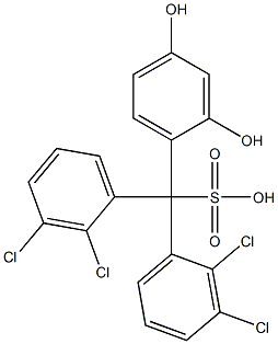 ビス(2,3-ジクロロフェニル)(2,4-ジヒドロキシフェニル)メタンスルホン酸 化学構造式