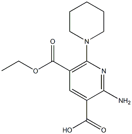 2-Amino-6-piperidinopyridine-3,5-dicarboxylic acid 5-ethyl ester 结构式