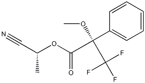 (S)-3,3,3-トリフルオロ-2-メトキシ-2-フェニルプロパン酸(R)-1-シアノエチル 化学構造式