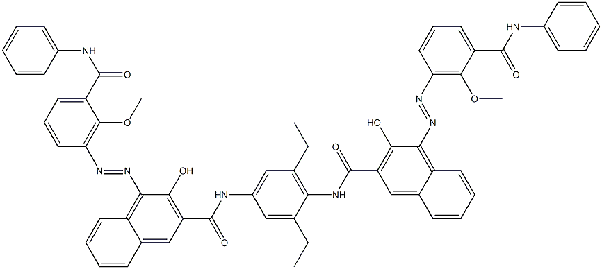 N,N'-(2,6-Diethyl-1,4-phenylene)bis[4-[[6-methoxy-5-(phenylcarbamoyl)phenyl]azo]-3-hydroxy-2-naphthalenecarboxamide] Structure