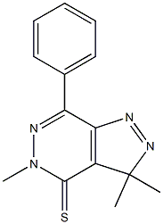 3,3,5-トリメチル-7-フェニル-3H-ピラゾロ[3,4-d]ピリダジン-4(5H)-チオン 化学構造式