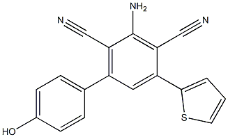 2-Amino-4-(2-thienyl)-6-(4-hydroxyphenyl)benzene-1,3-dicarbonitrile 结构式