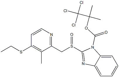 2-[[(4-Ethylthio-3-methyl-2-pyridinyl)methyl]sulfinyl]-1H-benzimidazole-1-carboxylic acid 2,2,2-trichloro-1,1-dimethylethyl ester 结构式