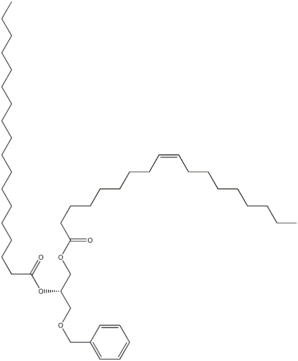 [S,(+)]-3-O-ベンジル-1-O-オレオイル-2-O-ステアロイル-L-グリセロール 化学構造式