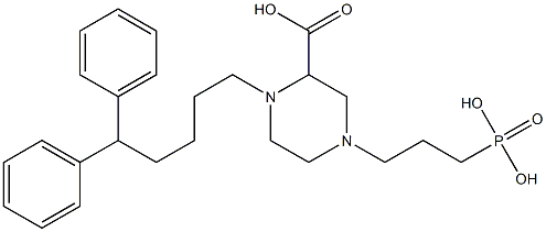 3-[3-Carboxy-4-(5,5-diphenylpentyl)-1-piperazinyl]propylphosphonic acid