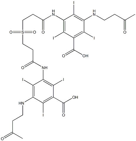 3,3'-[Sulfonylbis[(1-oxo-3,1-propanediyl)imino]]bis[5-[[2-(acetyl)ethyl]amino]-2,4,6-triiodobenzoate],,结构式