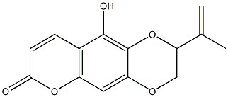 2-Isopropenyl-2,3-dihydro-10-hydroxy-7H-pyrano[2,3-g]-1,4-benzodioxin-7-one,,结构式