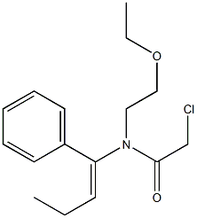 N-(1-Phenyl-1-butenyl)-N-(2-ethoxyethyl)-2-chloroacetamide,,结构式