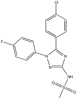 1-(4-Fluorophenyl)-5-(4-chlorophenyl)-3-((methylsulfonyl)amino)-1H-1,2,4-triazole Structure