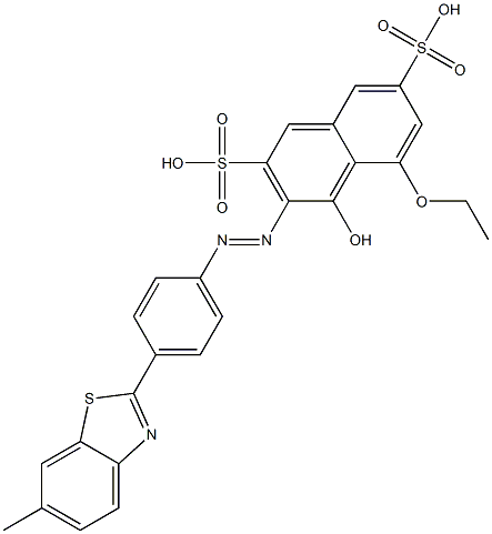 5-Ethoxy-4-hydroxy-3-[[4-(6-methyl-2-benzothiazolyl)phenyl]azo]-2,7-naphthalenedisulfonic acid 结构式