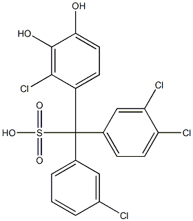 (3-Chlorophenyl)(3,4-dichlorophenyl)(2-chloro-3,4-dihydroxyphenyl)methanesulfonic acid