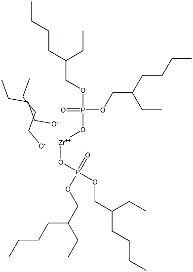 Bis[bis(2-ethylhexyloxy)phosphinyloxy] zirconium(IV)dibutoxide,,结构式