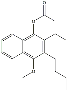 1-アセトキシ-2-エチル-3-ブチル-4-メトキシナフタレン 化学構造式