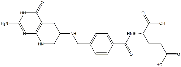 N-[4-[[N-[(2-アミノ-3,4,5,6,7,8-ヘキサヒドロ-4-オキソピリド[2,3-d]ピリミジン)-6-イル]アミノ]メチル]ベンゾイル]-L-グルタミン酸 化学構造式