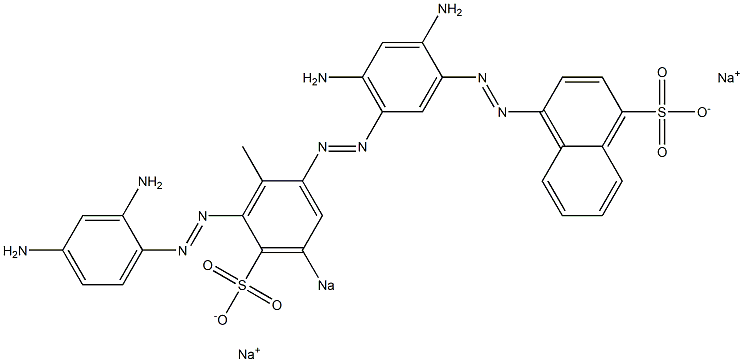 4-[[2,4-Diamino-5-[[3-[(2,4-diaminophenyl)azo]-2-methyl-5-sodiosulfophenyl]azo]phenyl]azo]naphthalene-1-sulfonic acid sodium salt Struktur
