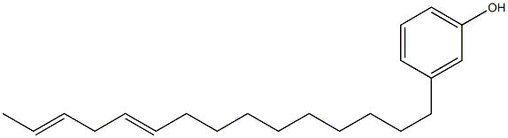 3-(10,13-ペンタデカジエニル)フェノール 化学構造式
