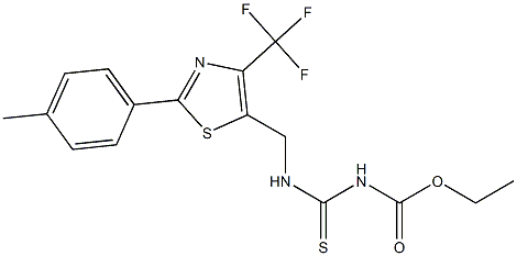 1-[2-(4-メチルフェニル)-4-(トリフルオロメチル)チアゾール-5-イルメチル]-3-(エトキシカルボニル)チオ尿素 化学構造式