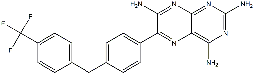 6-[4-[4-(Trifluoromethyl)benzyl]phenyl]-2,4,7-pteridinetriamine 结构式