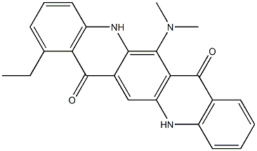 6-(Dimethylamino)-1-ethyl-5,12-dihydroquino[2,3-b]acridine-7,14-dione 结构式