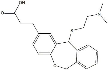 11-[[2-(ジメチルアミノ)エチル]チオ]-6,11-ジヒドロジベンゾ[b,e]オキセピン-2-プロパン酸 化学構造式